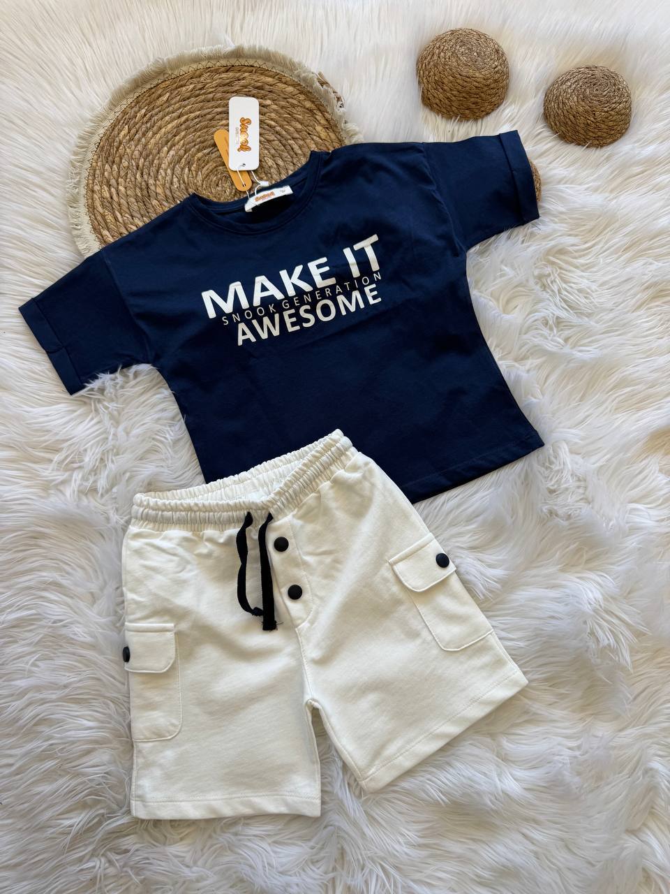 Tee-shirt+culotte cargo en coton